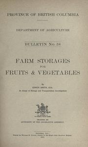 Cover of: Farm storages for fruits & vegetables. by Edwin Smith, Edwin Smith