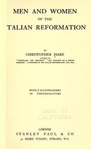 Cover of: Men and women of the Italian reformation by Christopher Hare, Christopher Hare