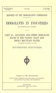 Cover of: Reports of the Immigration Commission. by United States. Immigration Commission (1907-1910)