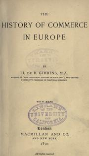 Cover of: History of commerce in Europe.