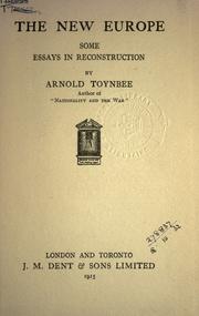 The new Europe by Arnold J. Toynbee
