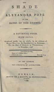 Cover of: The shade of Alexander Pope on the banks of the Thames. by Thomas James Mathias, Thomas James Mathias