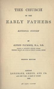 Cover of: The church of the early Fathers: external history.