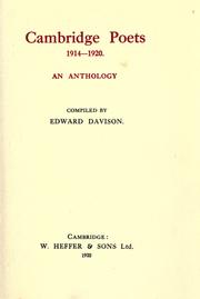 Cambridge poets 1914-1920 by Davison, Edward Lewis