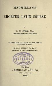 Cover of: Macmillan's shorter Latin course by A. M. Cook