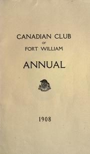 Cover of: Annual. by Canadian Club of Fort William