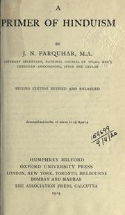 Cover of: A primer of Hinduism. by J. N. Farquhar