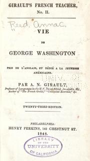 Cover of: Vie de George Washington pris de l'anglais, et dédié à la jeunesse américaine.