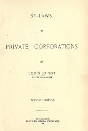 By-laws of private corporations by Louis Boisot