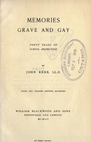 Cover of: Memories grave and gay by Kerr, John