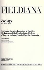 Cover of: Studies on skeleton formation in reptiles.