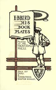 Cover of: E. B. Bird: his book plates. by Elisha Brown Bird