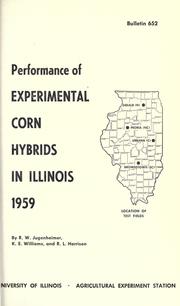Cover of: Performance of experimental corn hybrids in Illinois, 1959