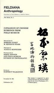 Cover of: Catalogue of Chinese rubbings from Field Museum
