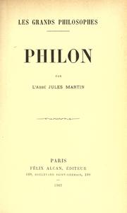Cover of: Philon by Martin, Jules