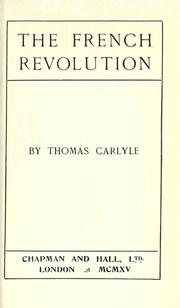 Cover of: The  French Revolution. by Thomas Carlyle