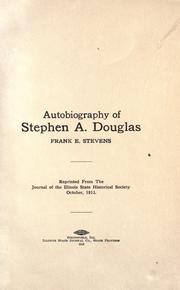 Cover of: Autobiography of Stephen A. Douglas.