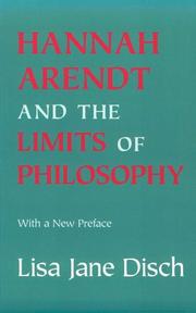 Cover of: Hannah Arendt and the limits of philosophy by Lisa Jane Disch
