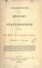 Cover of: Collections for a history of Staffordshire. New Series Volume VII by Staffordshire Record Society