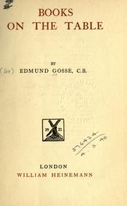 Cover of: Books on the table. by Edmund Gosse