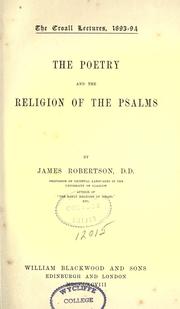 Cover of: The poetry and the religion of the Psalms