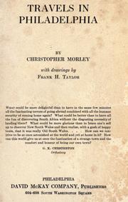 Cover of: Travels in Philadelphia by Christopher Morley
