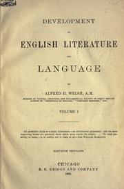 Cover of: Development of English literature and language. by Alfred Hix Welsh