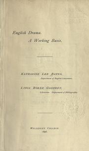 English drama by Katharine Lee Bates