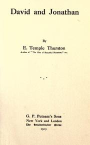 Cover of: David and Jonathan by Ernest Temple Thurston