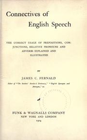 Cover of: Connectives of English speech by James Champlin Fernald