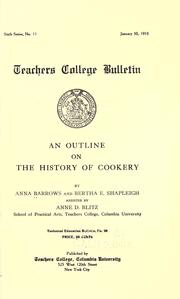 Cover of: outline on the history of cookery