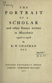 Cover of: The portrait of a scholar by R. W. Chapman