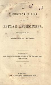 Cover of: An accentuated list of the British Lepidoptera by Oxford University Entomological Society.