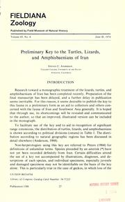 Preliminary key to the turtles, lizards, and amphisbaenians of Iran by Steven C. Anderson