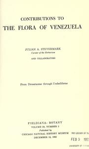 Cover of: Contributions to the flora of Venezuela by Julian A. Steyermark, Julian A. Steyermark