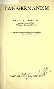 Cover of: Pan-Germanism. by Roland G. Usher