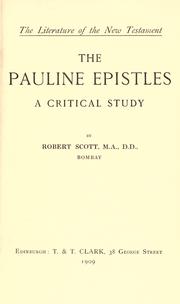 Cover of: The Pauline epistles by Scott, Robert