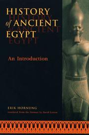 Cover of: History of ancient Egypt by Erik Hornung