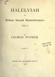 Cover of: Halelviah or, Britans second remembrancer. by Wither, George
