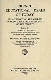 Cover of: French educational ideals of today by F. E. Buisson, F. E. Buisson