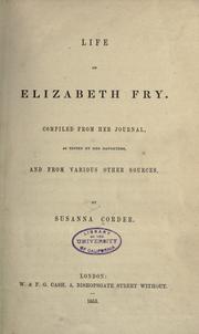 Cover of: Life of Elizabeth Fry. by Susanna Corder