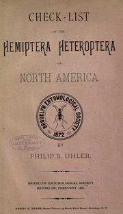 Cover of: Check-list of the Hemiptera Heteroptera of North America