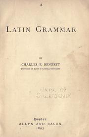 Cover of: A Latin grammar