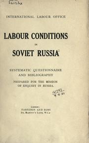 Cover of: Labour conditions in Soviet Russia by International Labour Office