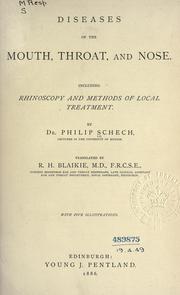 Cover of: Diseases of the mouth, throat, and nose: including rhinoscopy and methods of local treatment