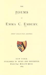 Cover of: The poems of Emma C. Embury.