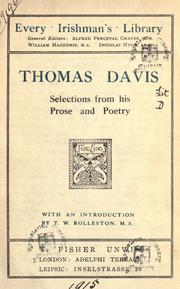 Cover of: Thomas Davis: selections from his prose and poetry