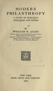 Cover of: Modern philanthropy by William Harvey Allen, William Harvey Allen