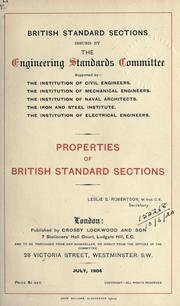 Cover of: Properties of British standard sections