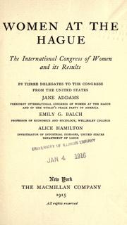 Cover of: Women at the Hague by Jane Addams